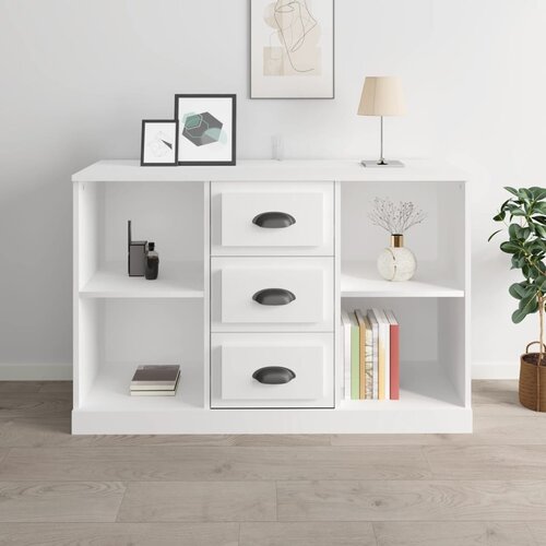 VidaXL Komoda sjajna bijela 104 5x35 5x67 5 cm od konstruiranog drva Slike