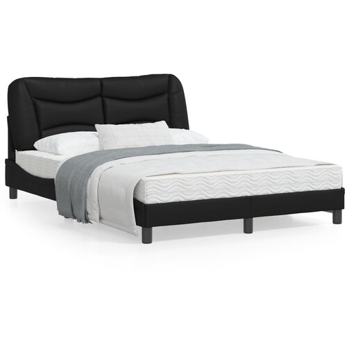 VidaXL Okvir za krevet s uzglavljem crni 120 x 200 cm od umjetne kože Slike
