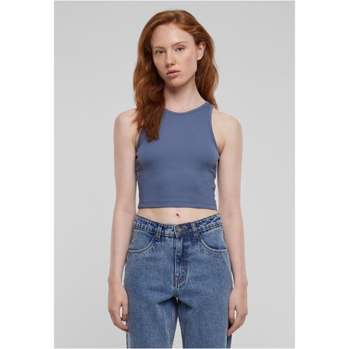 UC Ladies Women&amp;#039;s Cropped Rib Top - Blue Slike