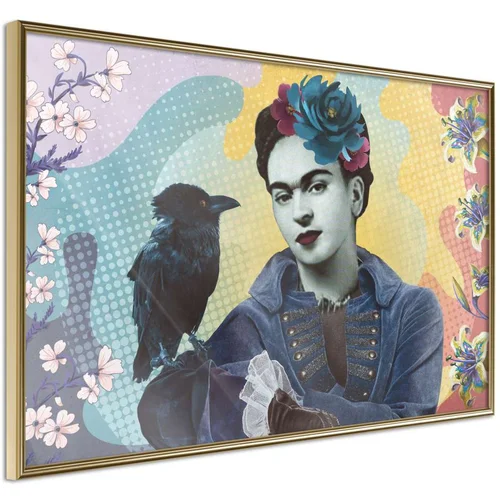  Poster - Frida with a Raven 30x20