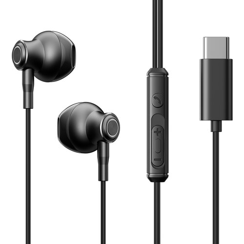 Joyroom Slušalke z mikrofonom, slušalke USB-C, kabel 1,2 m, črne barve, (21979759) Cene