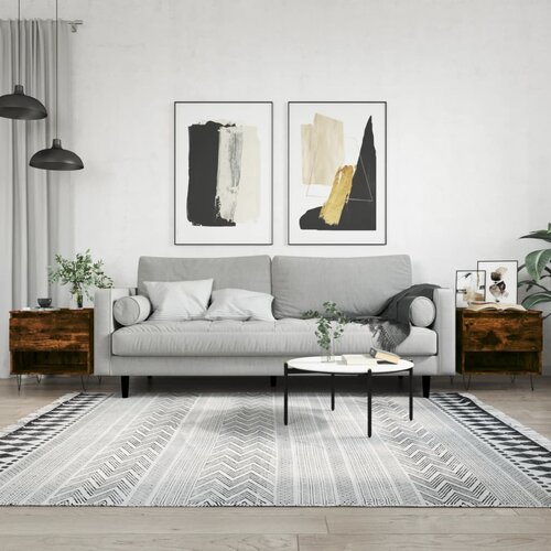 vidaXL Klubska mizica 2 kosa dimljen hrast 50x46x50 cm inženirski les Cene
