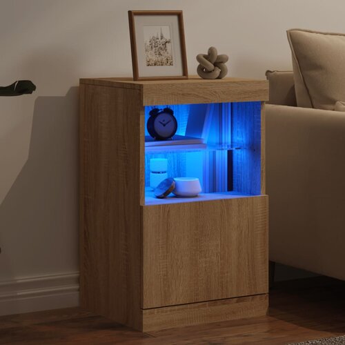  Komoda s LED svjetlima boja hrasta sonome 41x37x67 cm Slike
