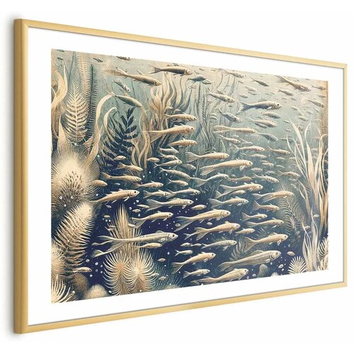  Plakat - Oceanic Nature 60x40 Zlatni okvir s margom Cijene