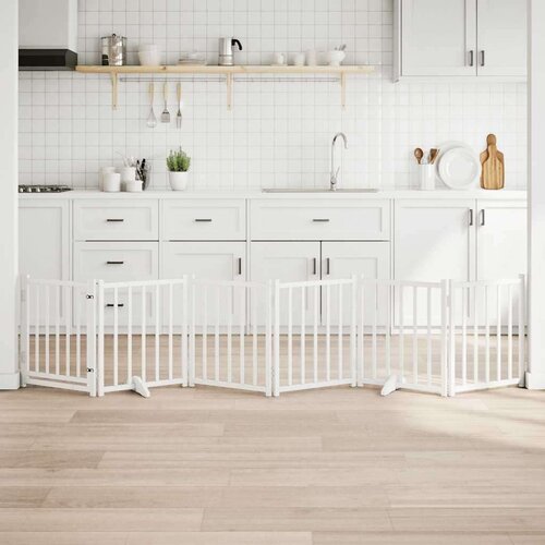  Vrata za pse s vratima sklopiva 6 panela bijela 300 cm - Bijela 50 x 60 x 2 cm 6 Slike