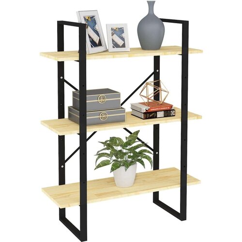 VidaXL Knjižna omara 3-nadstropna 80x30x105 cm trdna borovina Slike