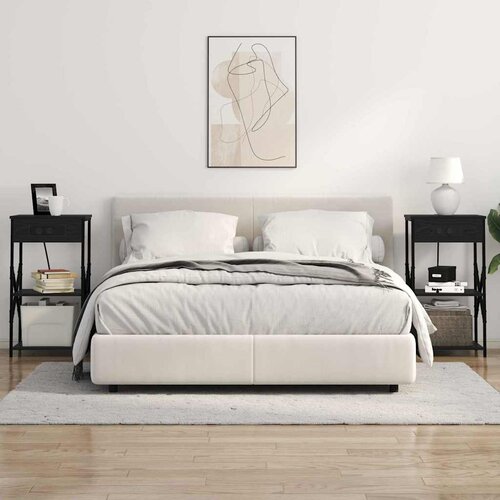  Noćni ormar Crni hrast 41 x 31 x 76 cm Konstruirano drvo Slike