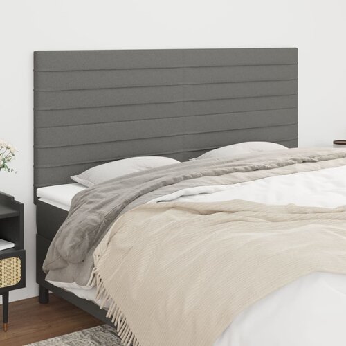 vidaXL Posteljno vzglavje 4 kosa temno siv 80x5x78/88 cm blago Cene