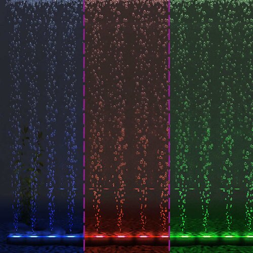  LED svjetiljka s mjehurićima za akvarij RGB 56,5 cm Slike