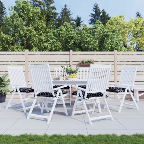 vidaXL Jastuci za stolice 6 kom crni karirani 40x40x7 cm od tkanine Cijene