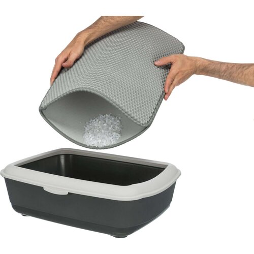 Trixie eva podloga za toalet za mačke 45x35cm siva Slike