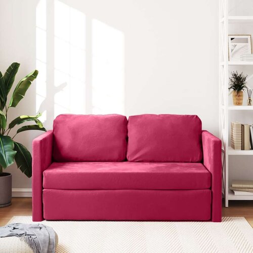  Podni kauč na razvlačenje 2-u-1 boja vina 122x204x55 cm baršun Cene