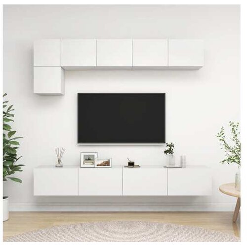  Komplet TV omaric 5-delni bela iverna plo&scaron;ča Cene