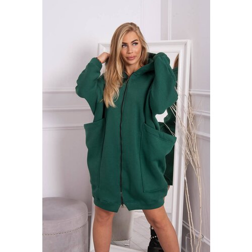 Kesi Oversize insulated sweatshirt dark green Slike