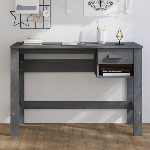  Radni stol HAMAR tamnosivi 110 x 40 x 75 cm od masivne borovine Cene