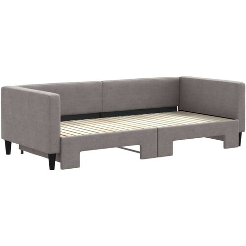  Dnevni krevet na razvlačenje smeđesivi 90 x 200 cm od tkanine Slike