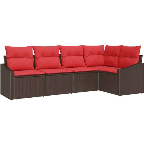  Set sofe 5 kom. Smeđa poliratan 233,5 x 123,5 x 85 cm Slike