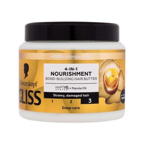 Schwarzkopf Gliss Nourishment 4-in-1 Hair Butter maska za lase po&amp;scaron;kodovani lasje 400 ml za ženske Slike