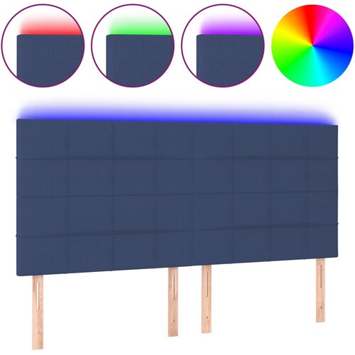  LED uzglavlje plavo 180x5x118/128 cm od tkanine Slike