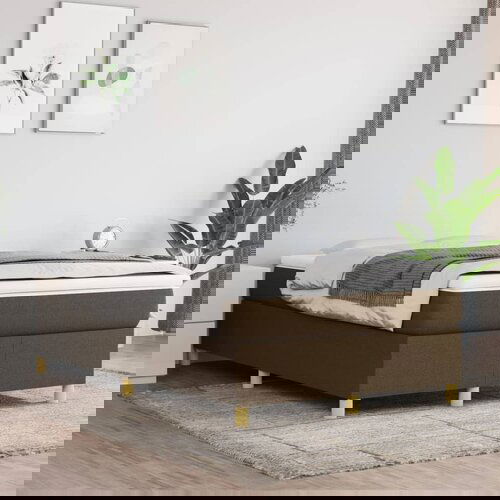 The Living Store Posteljni okvir temno rjav 120x200 cm blago - Box Spring Posteljni Okvir, (21516438) Slike
