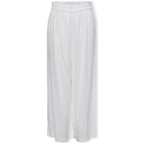 Only Hlače Noos Tokyo Linen Trousers - Bright White Bela