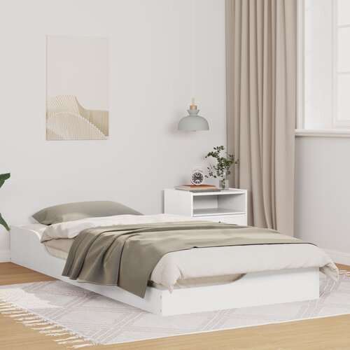 vidaXL Posteljni okvir Bela 90 x 200 cm Masivno borovo les Cene