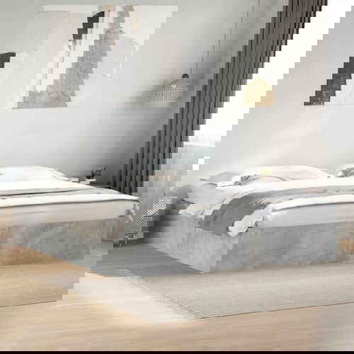 Furnova Posteljni okvir betonsko siv 200x200 cm inženirski les, (21936194) Slike