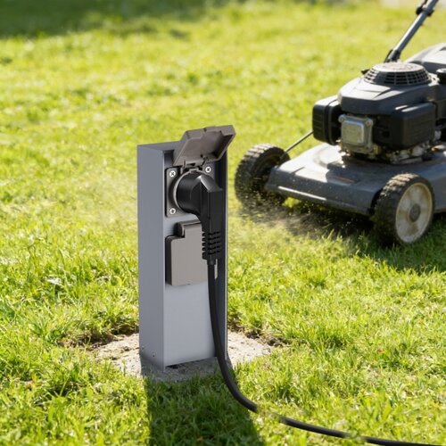 Brilagi Spoljni stub za utičnice PILLAR 2Z SCHUKO 230V IP44, srebrne boje Slike