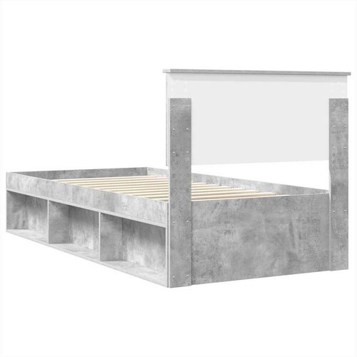  Okvir za krevet s uzglavljem Betonska siva 100 x 200 cm Slike