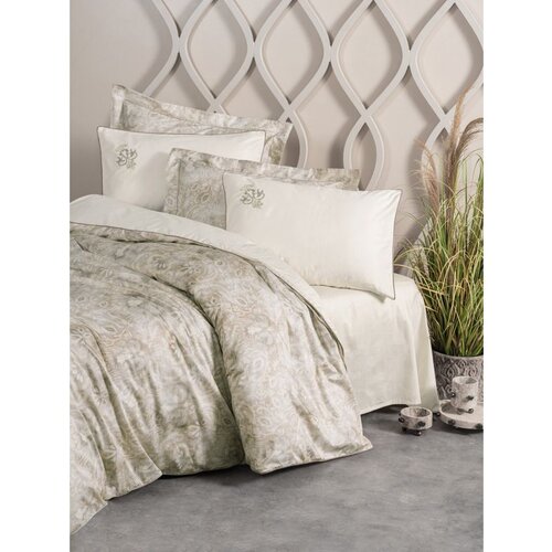  beatrix - beige beigebrown satin double quilt cover set Cene