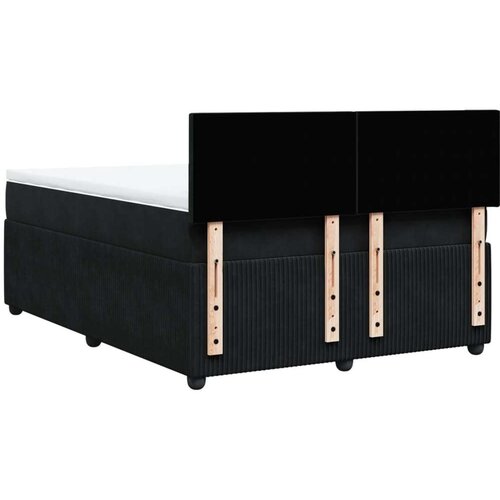 VidaXL Krevet s oprugama i madracem crni 160x200 cm bar&amp;scaron;unasti Slike