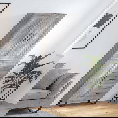 vidaXL Visoka komoda siva sonome 69 5x34x180 cm od konstruiranog drva Cijene