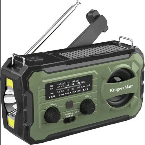  Kruger&Matz KM0837 Večnamenski SOS Radio &ndash; 10000 mAh, Solarno Polnjenje, Dynamo Cene