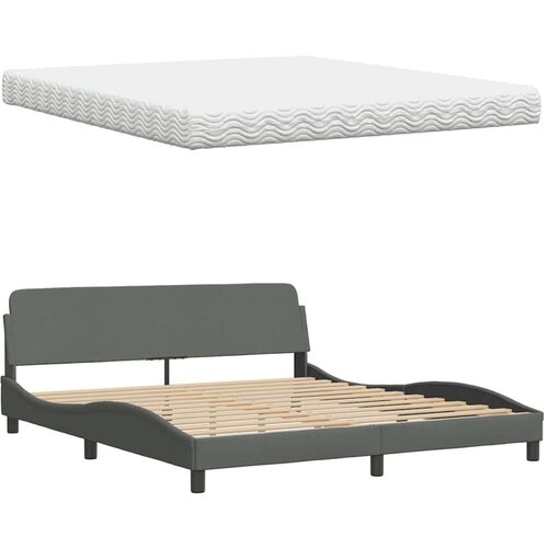 vidaXL Postelja z vzmetnico temno siva 180x200 cm blago Cene