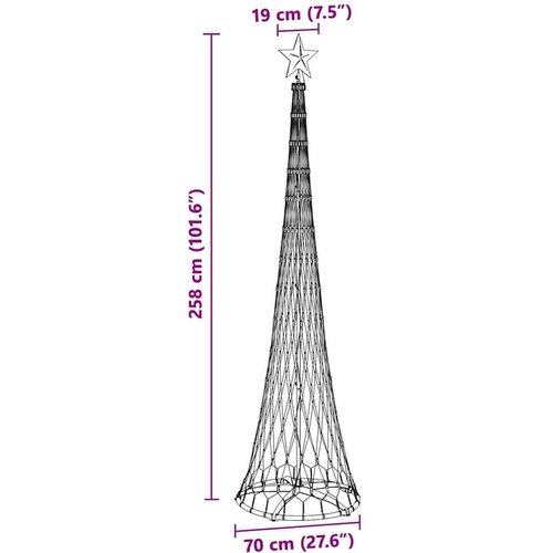 VidaXL LED božićno drvce Topla bijela 138.5 x 138.5 x 399 cm Metal Slike