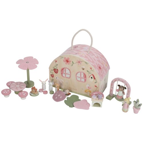 Little Dutch® prenosna lesena hi&scaron;ka za punčke z dodatki fairy garden Cene
