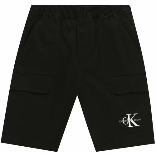 Calvin Klein Jeans Kargo hlače črna / bela
