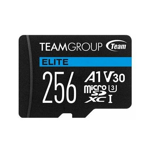 Team Group micro sdxc 256GB uhs-i elite +sd adapter TEAUSDX256GIV30A103 crni Slike