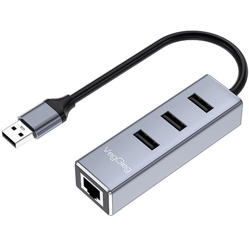 INF USB na Gigabit Ethernet adapter s 3-portnim USB hubom - 10/100/1000Mbps, (5000130784) Cene