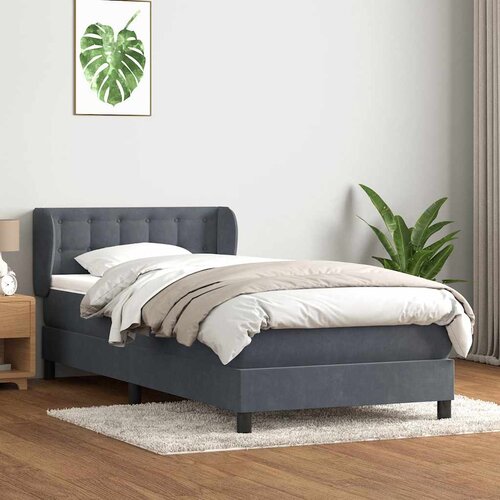 vidaXL Box spring krevet s madracem tamnosivi 80 x 220 cm bar&scaron;unasti Cijene