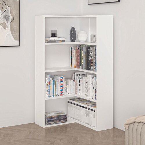 Hanah home polica za knjige Adel 3 Shelf Corner, 60&amp;times;60 cm, bela Slike
