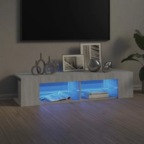 vidaXL TV omarica z LED lučkami siva sonoma 135x39x30 cm