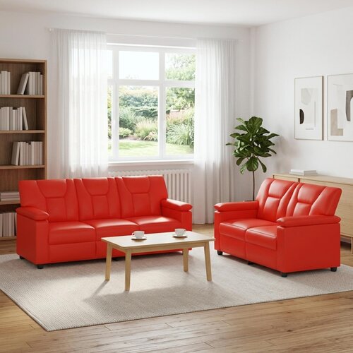  Set sofe 2 pcs Crvena Umjetna koža Slike