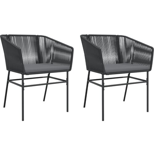 Maison Chic Vrtni stoli - Stol za vrt 2 kosa z blazinami črn poli ratan JS1385, (21878848) Cene