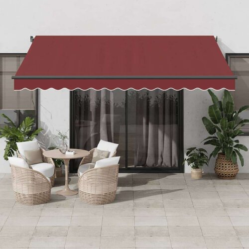 Tenda na ručno uvlačenje s LED svjetlima bordo 400 x 300 cm Cijene
