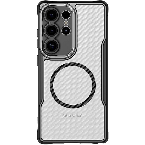 AVIZAR Ohišje za Samsung S25 Ultra MagSafe Odporen na udarce Okrepljeno Carbon Back, Črna, (5000012419) Cene