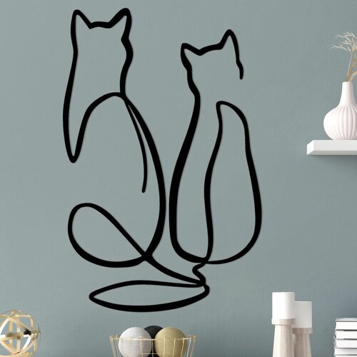 Wallity Dekorativni metalni zidni ukras Couple Cat Love Slike