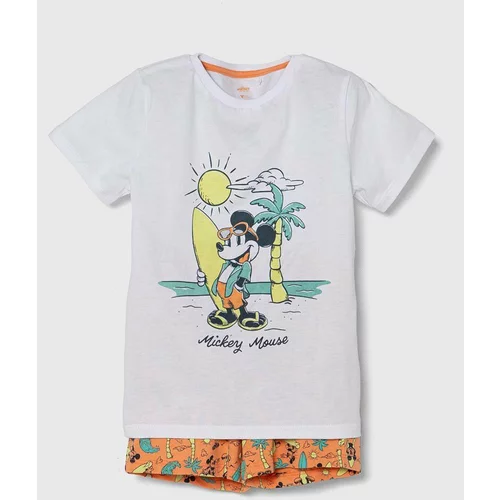 Zippy Dječja pamučna pidžama x DIsney boja: bijela, s uzorkom