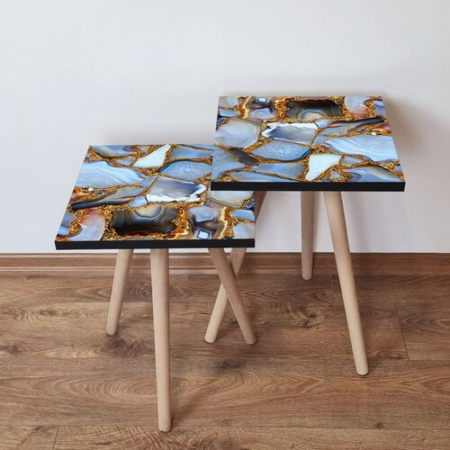 Hanah home 2Shp100 - multicolor multicolor nesting table (2 pieces) Cene