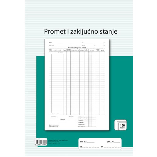  OBRAZAC L-7 PROMET I ZAKLJUČNO STANJE A4 FOKUS Cene